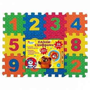 Мягкие пазлы - Союзмультфильм с цифрами, 36 элементов (Играем вместе, D18587NUM-CRTsim)